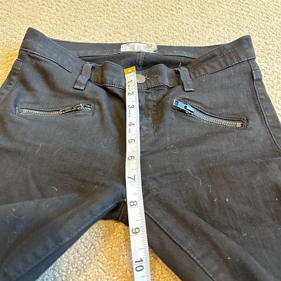 Current/Elliott Jeans Skinny Soho Zip Stiletto Jet Black Size 25 Ankle#1558-0847 - Picture 12 of 16